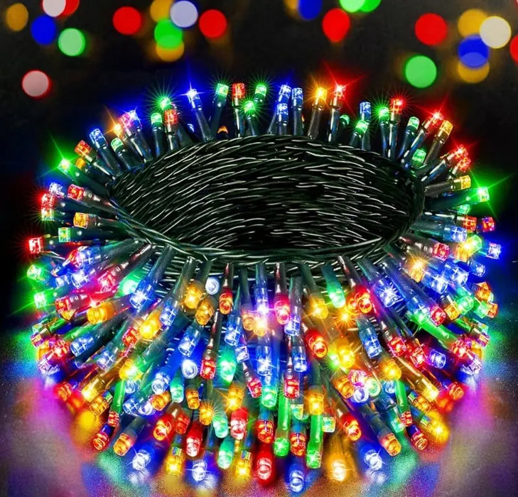 Instalatie brad cu 200 LED-uri, lungime 17m, 8 jocuri de lumini, Multicolor, Alb rece sau cald Gospodaria Ta